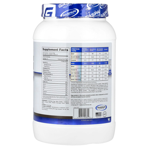 Gaspari Nutrition, Proven Egg™, 100% протеин из яичного белка, шоколад, 900 г (2 фунта)
