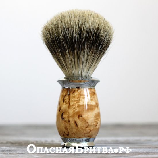 Помазок MUEHLE PURIST, барсучий ворс высшей категории Silvertip, каповая береза