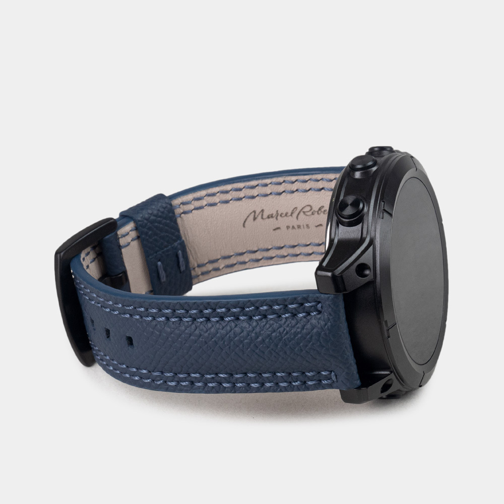 Ремешок для часов Garmin 43 mm классический из кожи теленка, синий цвета