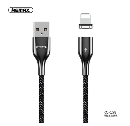 Кабель USB - Lightning Remax RC-158i магнитный (черный) 1м