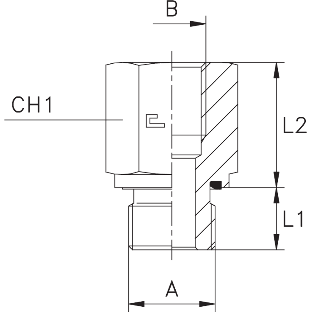 Соединение PFE BSP 1.1/4 - BSP 1/2