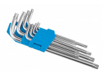 Набор ключей Torx KL-9705T T10/T15/T20/T25/T27/T30/T40/T45/T50 в клипсе, арт. 230128 (10216170/281021/0322336, Китай)