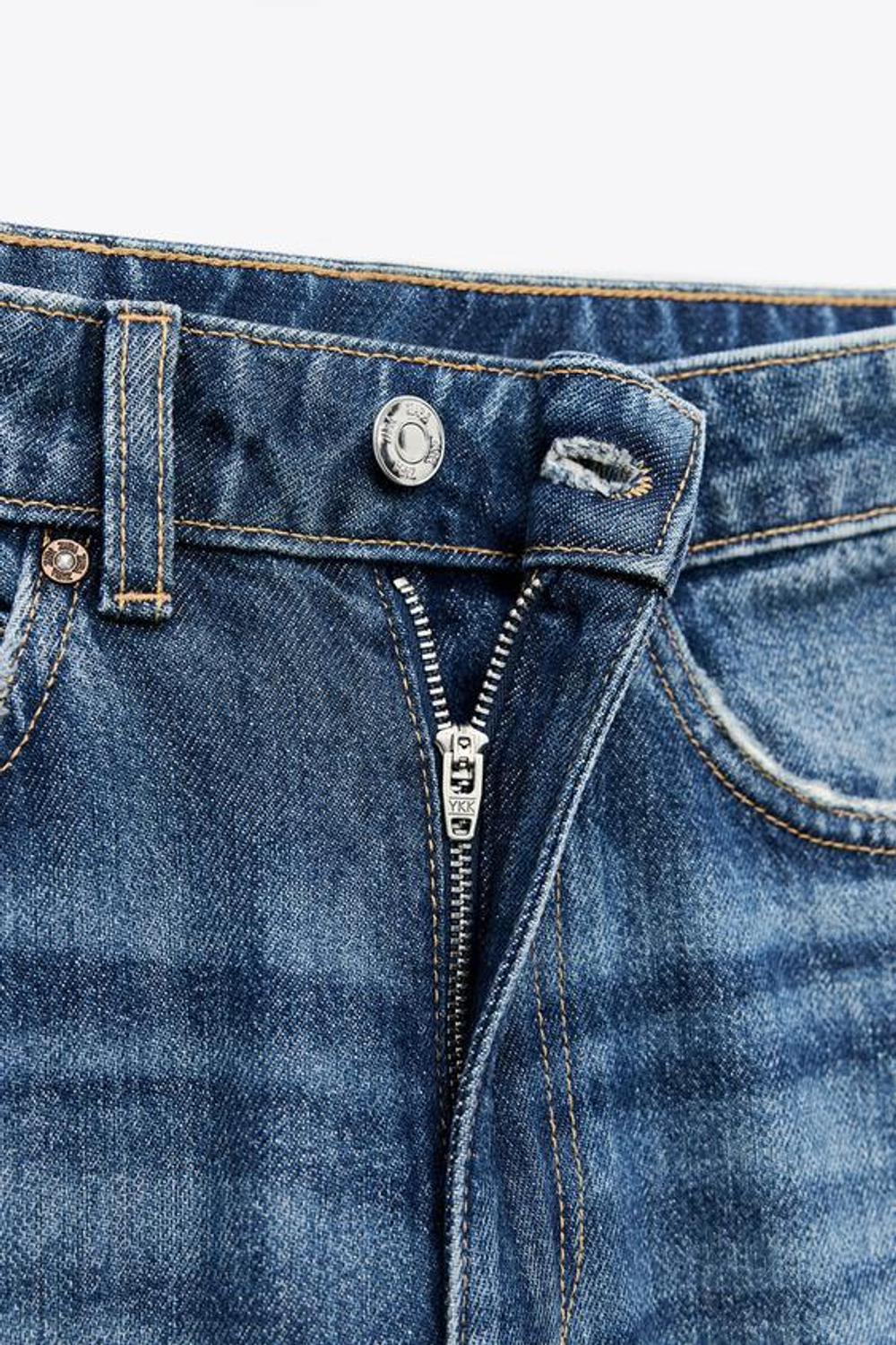 ZARA ДЖИНСЫ Z1975 REGULAR FIT LONG LENGTH С ВЫСОКОЙ ПОСАДКОЙ, ВЫЦВЕТШИЙ СИНИЙ