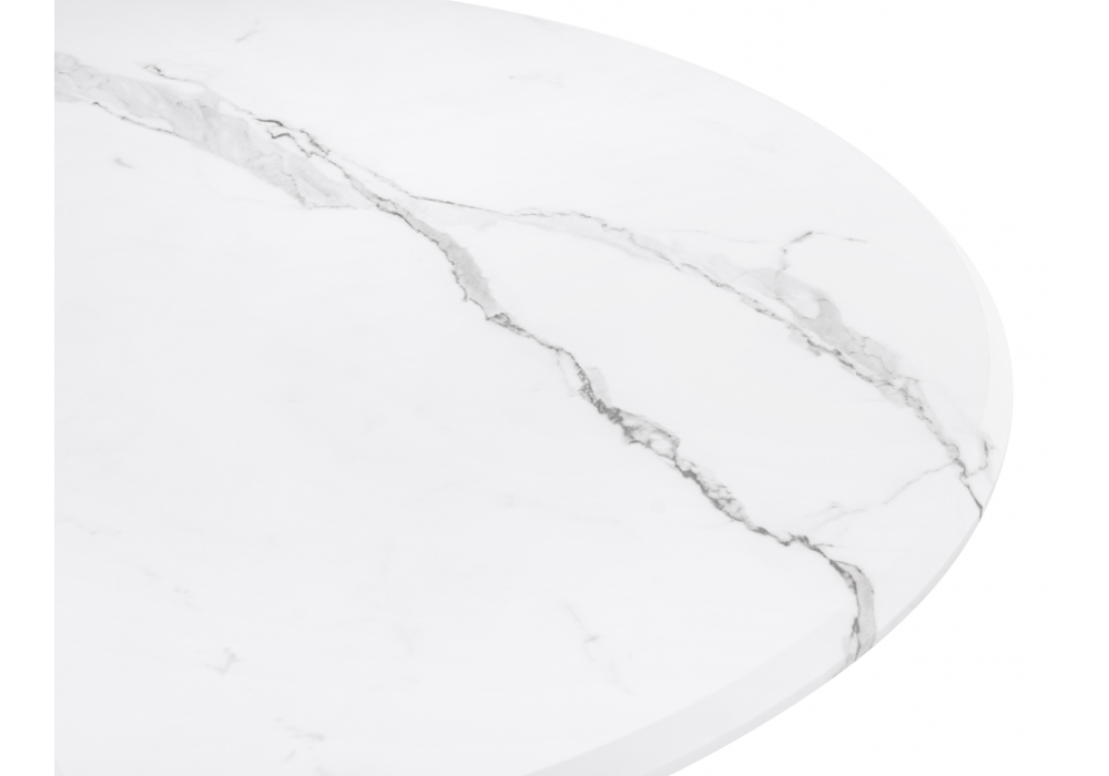 Стол деревянный Woodville Абилин 100 мрамор белый, белый матовый стол, ножки белые