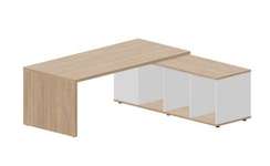 Стол на опорной сервисной тумбе (правый) 200(+0/15/30)х180х73.5см