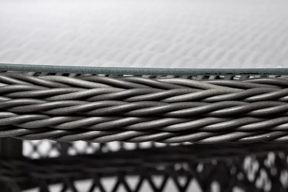 "Дольче" обеденная группа из искусственного ротанга, цвет графит