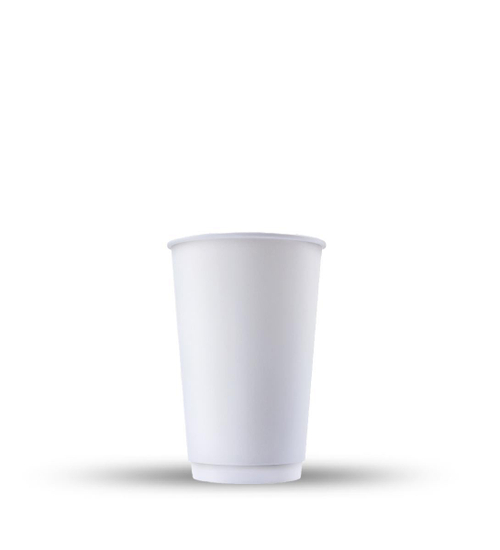 Бумажный стакан 2-х слойный 400мл. Белый, 500шт/кор. Лига пак