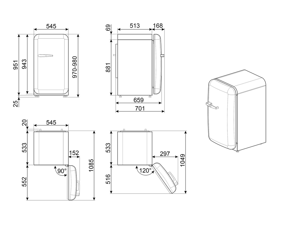 Холодильник Smeg FAB10RCR5