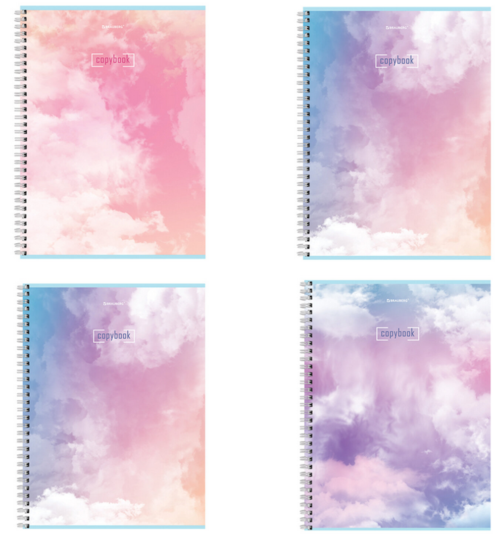 Тетрадь А4 80л. клетка "Travel" гребень, в ассортименте (BRAUBERG)