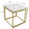 Стол журнальный МеталлАрт М002 белый мрамор/золото