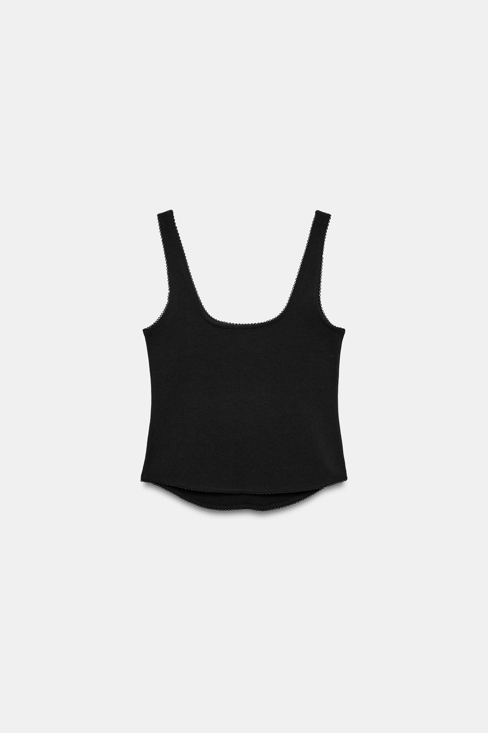 ZARA ТОП В РУБЧИК НА БРЕТЕЛЯХ, ЧЕРНЫЙ