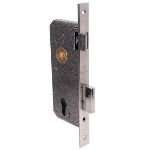 Замок врезной АЛЛЮР 9045 B CP б/руч, б/ц/м, 1 прям.ригель,для дер.дверей с/руч /1243