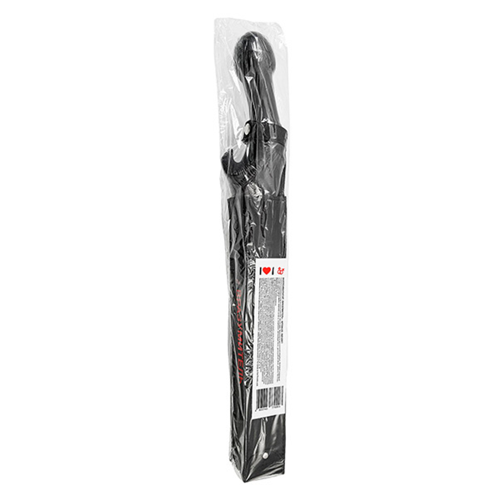 Черный двусторонний фаллоимитатор Вразумитель с шипом 52см Unilatex REF-5001