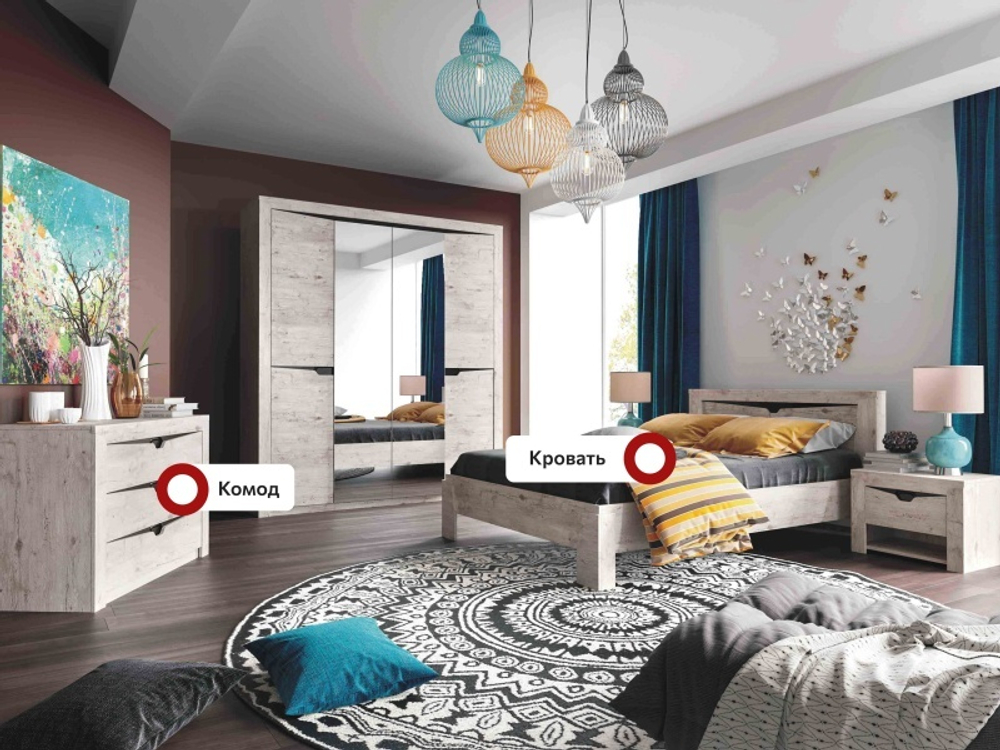 Спальный гарнитур "Соренто" Дуб бонифаций