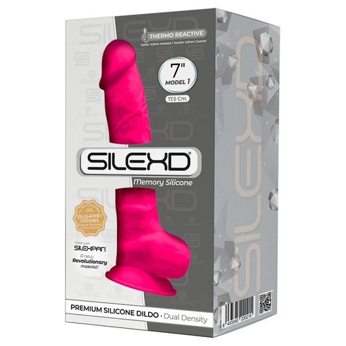 Розовый фаллоимитатор 17,6см на присоске с мошенкой SilexD Premium Silicone Dildo 7" Model 1