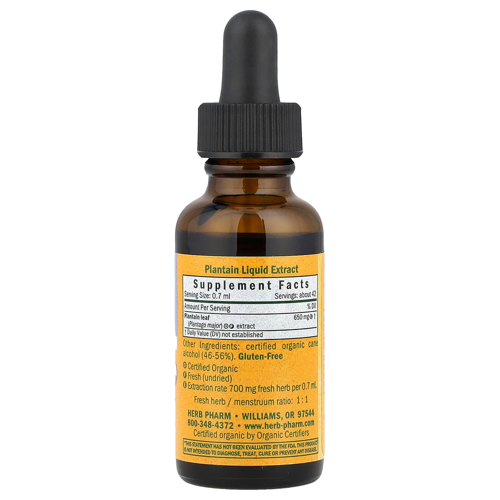 Herb Pharm, подорожник, 30 мл