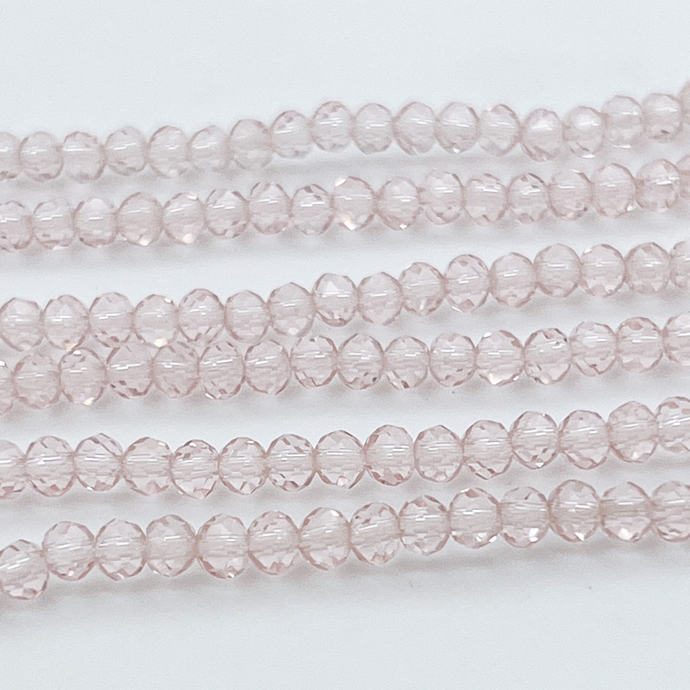 Бусина стекло, цвет розовый, размер 3*4 мм, цена за 3 грамма (около 40 шт)