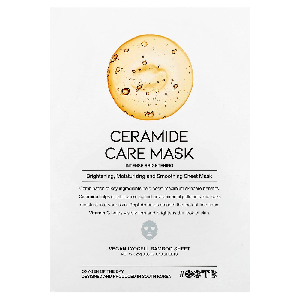 OOTD, Косметическая маска с керамидами, 10 шт. По 25 г (0,88 унции)