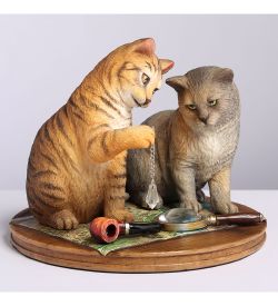 Veronese WS-1353 Статуэтка «Пара котов - Purrlock Holmes» (Лиза Паркер)