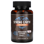 YumVs, Жевательные мармеладки Strong Earth, цитрат калия, клубника, 60 жевательных таблеток (49,5 мг в 1 жевательной мармеладке)