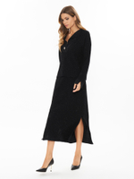 Женская трикотажная юбка чёрная трапеция на резинке