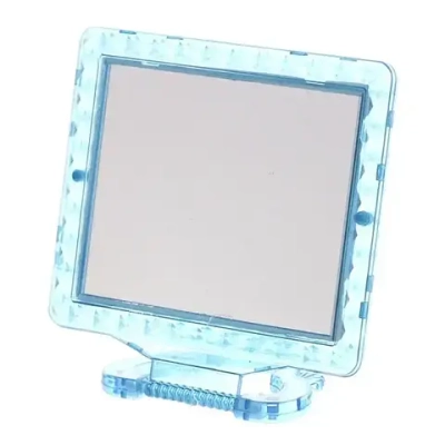 Зеркало настольное в пластиковой оправе «Классика - Ромбы» прямоугольник, подвесное 13,5*11см (Стикер на минивложение 25шт)