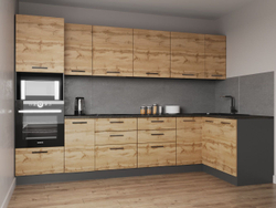 Кухонный гарнитур угловой Крафт 3200х1400 столешница 26 мм