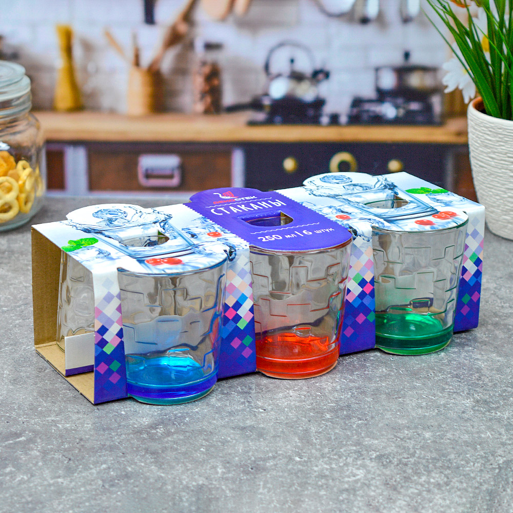 Набор стаканов 6шт 250мл Микс 144-Н9