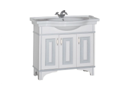 Тумба с раковиной Aquanet Валенса 100 белый краколет/серебро