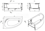 Акриловая ванна Roca Merida 170х100 асимметричная левая белая ZRU9302992