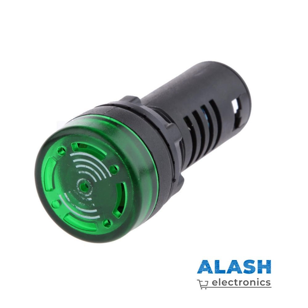 Светозвуковой индикатор AD16-22SM, 12 В, зеленый