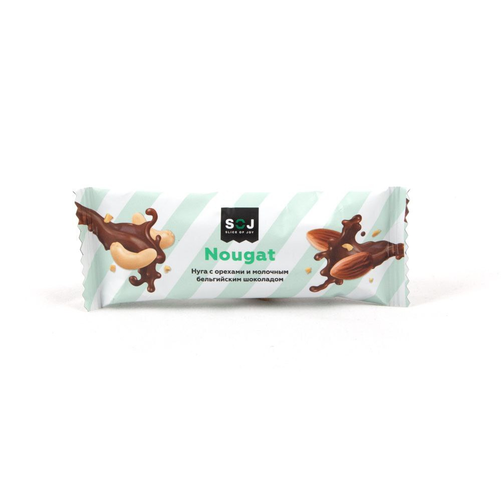 Батончик SOJ NOUGAT BAR нуга с орехами в молочном шоколаде 40 г