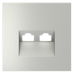 Накладка для розетки компьютерной двойной RJ45+RJ45 кат.6, S70 (сталь)