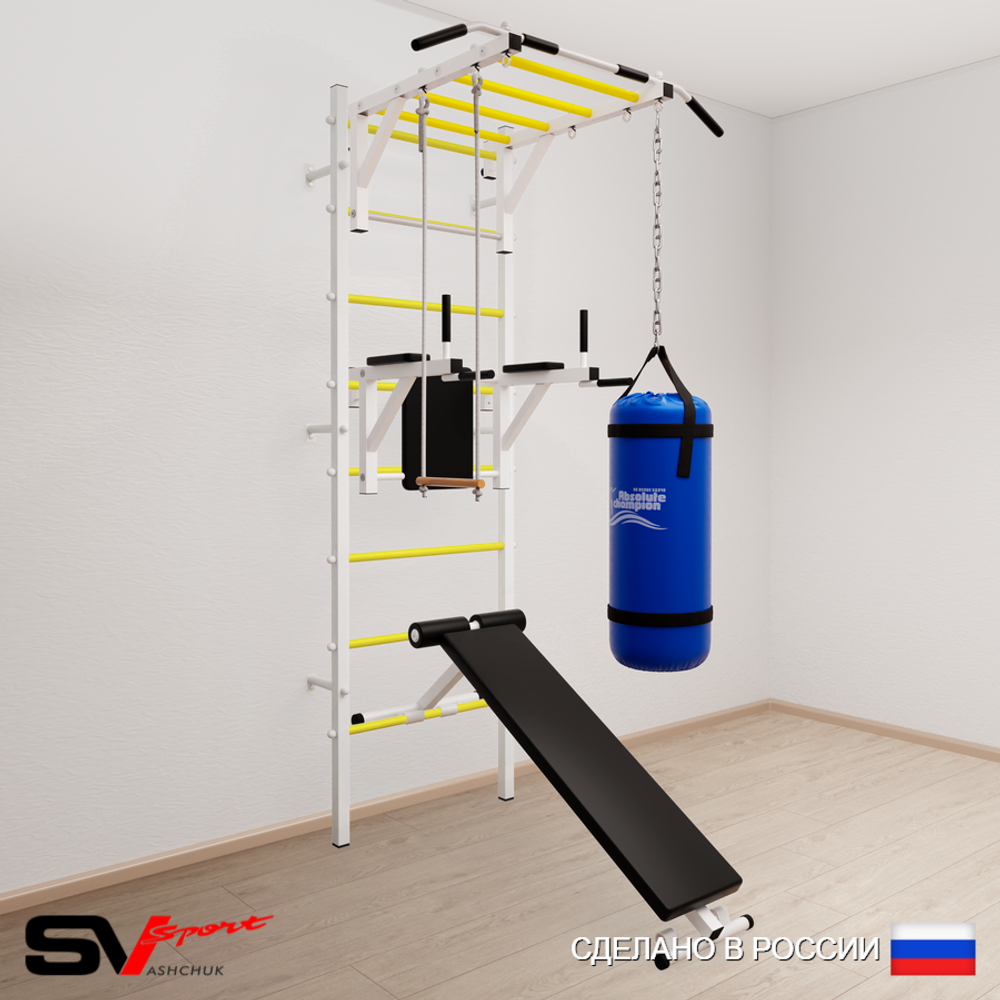 Шведская стенка Sv Sport 5532 (Турник рукоход/Брусья/Скамья/Трапеция/Цепь/Мешок 22кг)
