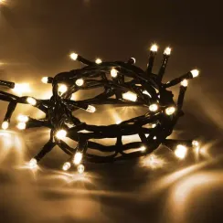 Светодиодная нить 300 теплых белых LED ламп, 30 м., 220В, 8 режимов, зеленый провод, Vegas (55071)