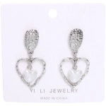 Серьги «ЭЛЛОДИ», сердечки, цвет золото и серебро, 3,5*3,5см