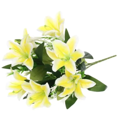 Искусственные цветы «Букет лилий» 35см 7 цветков желтые