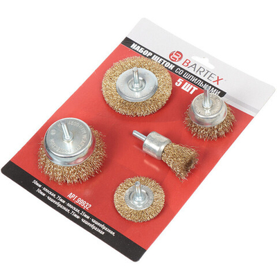Щетка для дрели Bartex, со шпилькой, 5 шт, 99932, шт