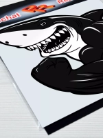 Наклейка - Черная акула