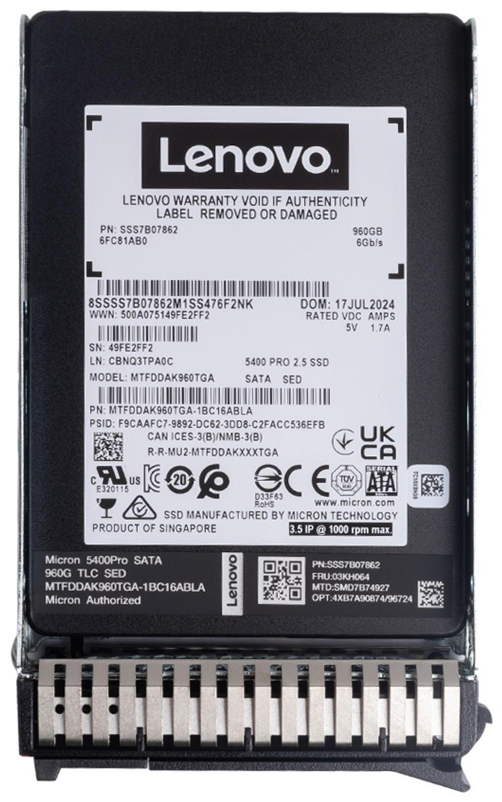 SSD Lenovo 4XB7A90874 960 Гб