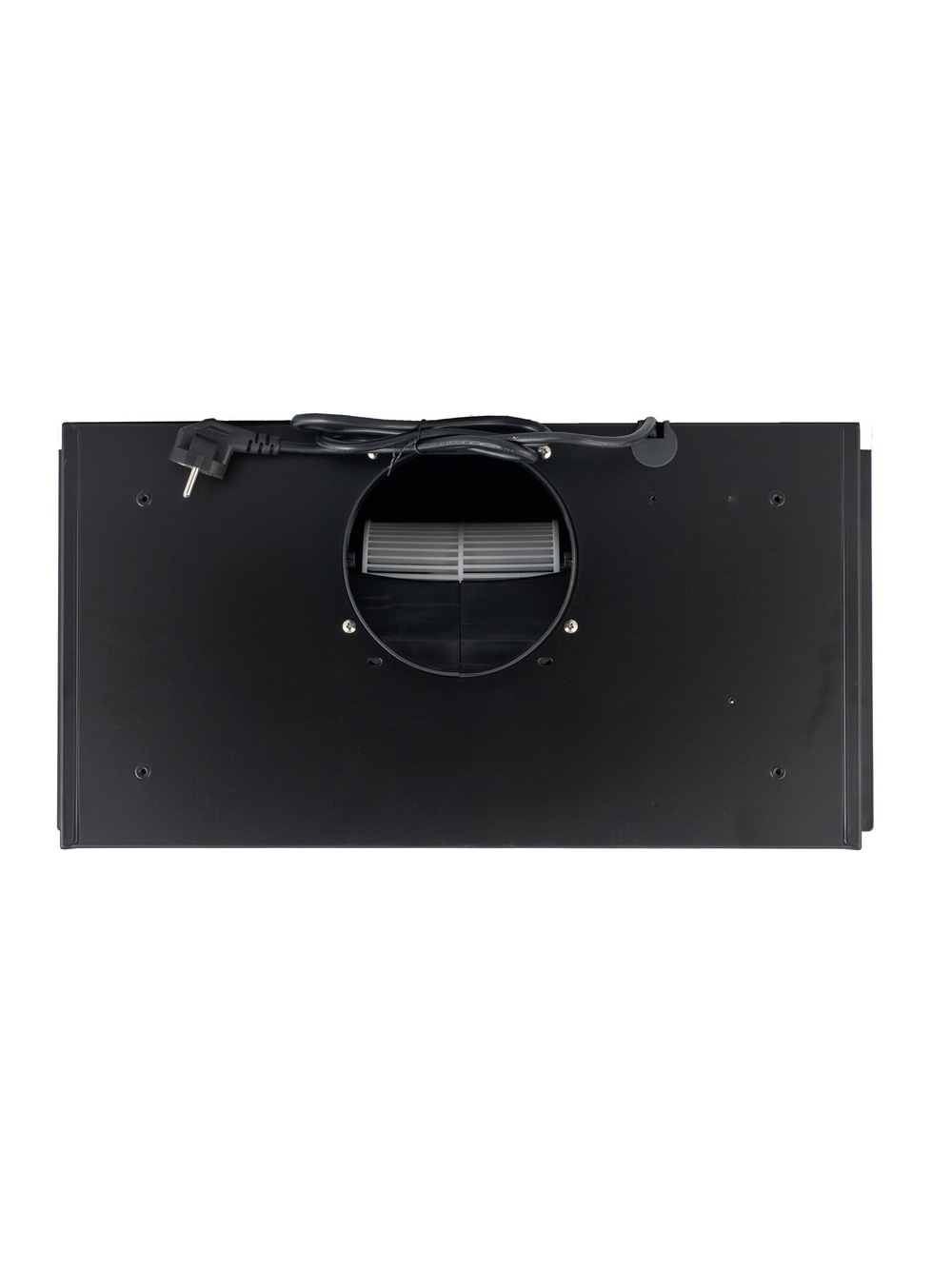 Вытяжка кухонная Quin-60 (BLACK) черный, D150мм, 1200м3/ч, полновстраиваемая, мотор 230Ватт, металл 60см, кнопочное управл.(MACBI)