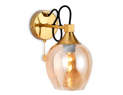 Настенный светильник TR9065 SB/TI бронза/янтарь E27 max 40W 150*270*220