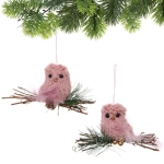 Подвеска «Птичка на веточке» 11 см (в ассортименте), Розовый