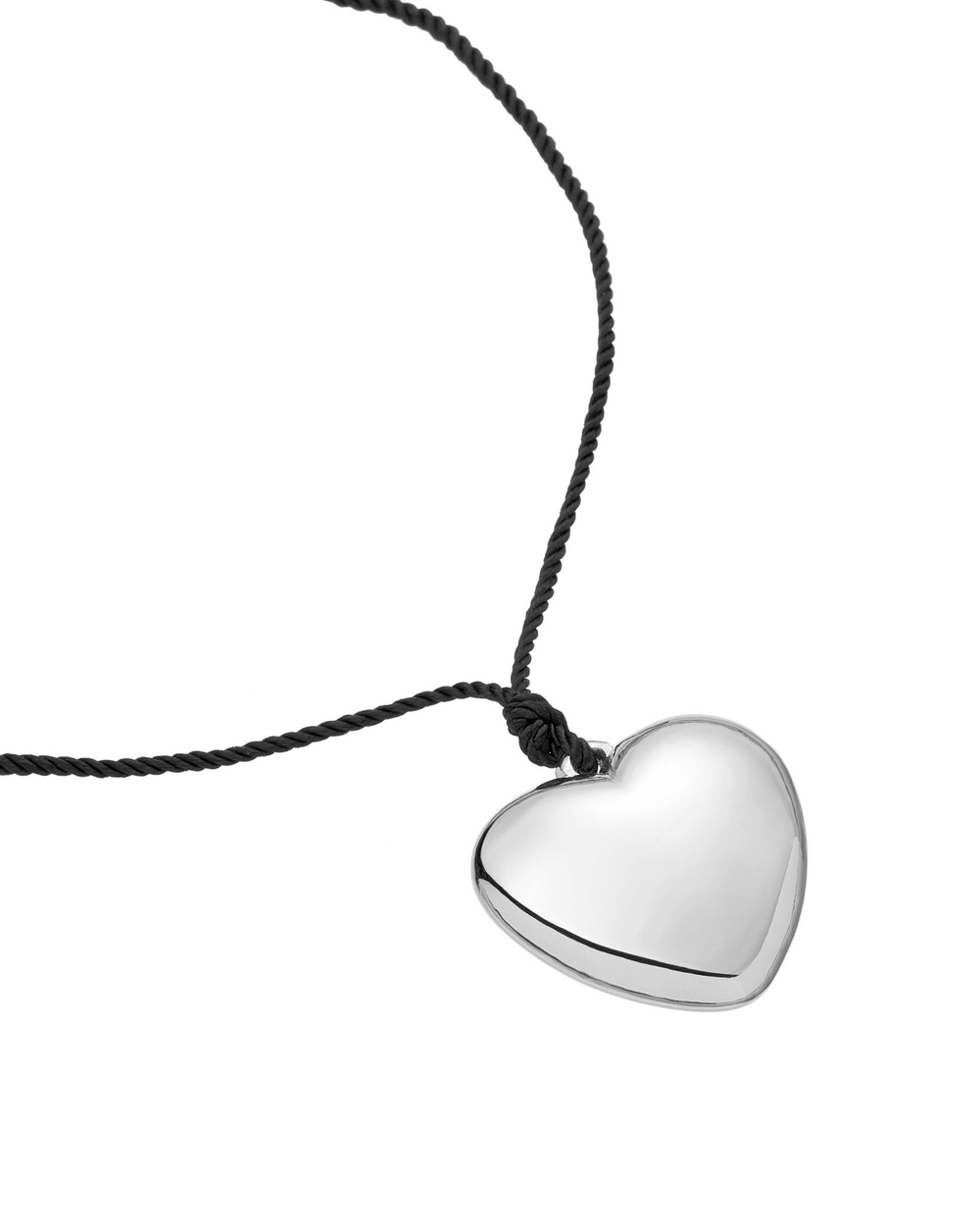Подвеска металлическое сердце, серебро