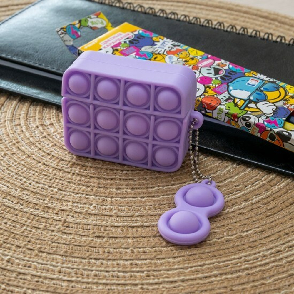 Силиконовый чехол для AirPods PRO Pop it, 012635 Черный