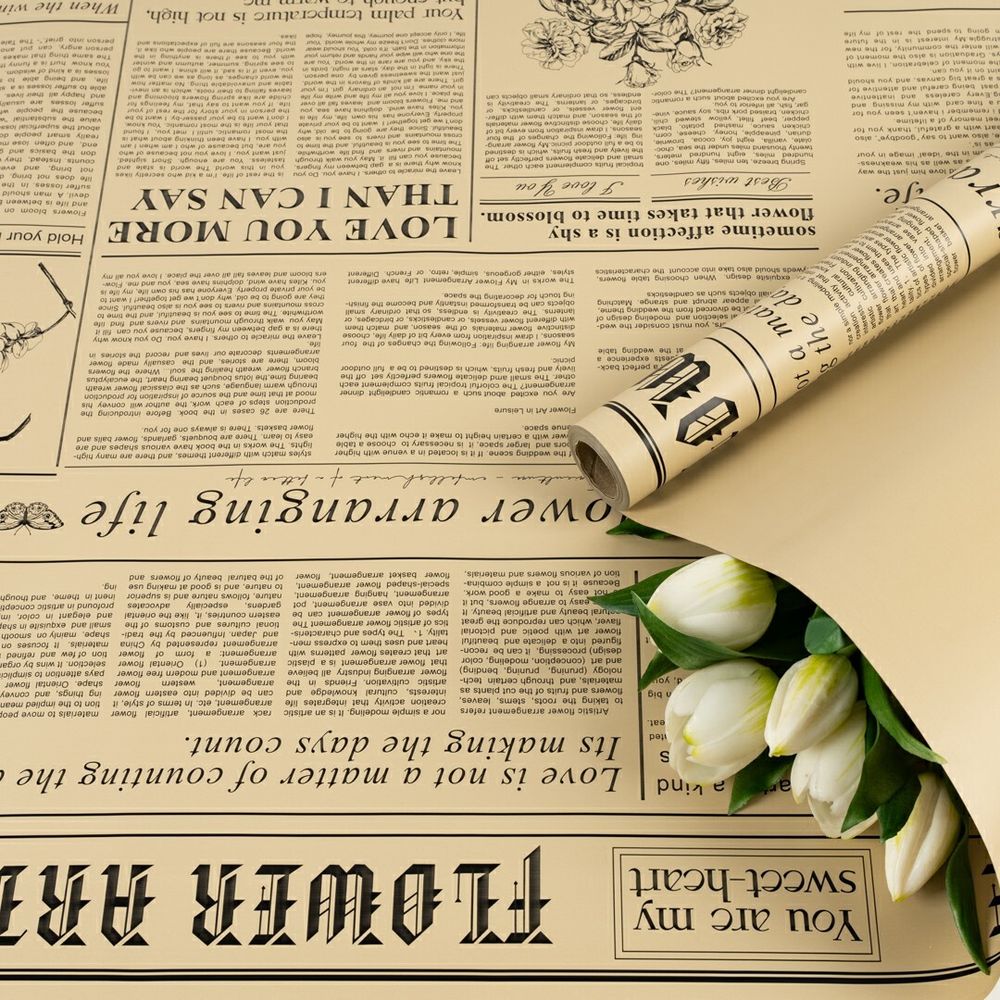 Пленка матовая двусторонняя &quot;My flower&quot; 57см*10м Латте/Латте