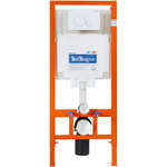 Комплект унитаза с инсталляцией BelBagno Due BB3103CHR/SC/BB002-80/BB014-SR-BIANCO с сиденьем Микролифт и Белой клавишей смыва