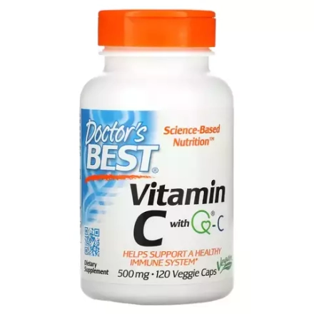 Doctor's Best, Витамин C 500 мг с Q-C, Vitamin C 500 mg with Q-C, 120 вегетарианских капсул