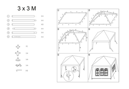 Шатер с москитной сеткой Garden Story 3х3м (Китай)