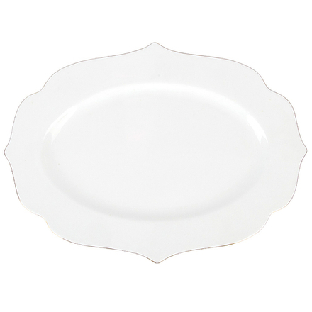 Блюдо " " 30х21,7х2см с золотой окантовкой (min6) (фарфор) (без упаковки)